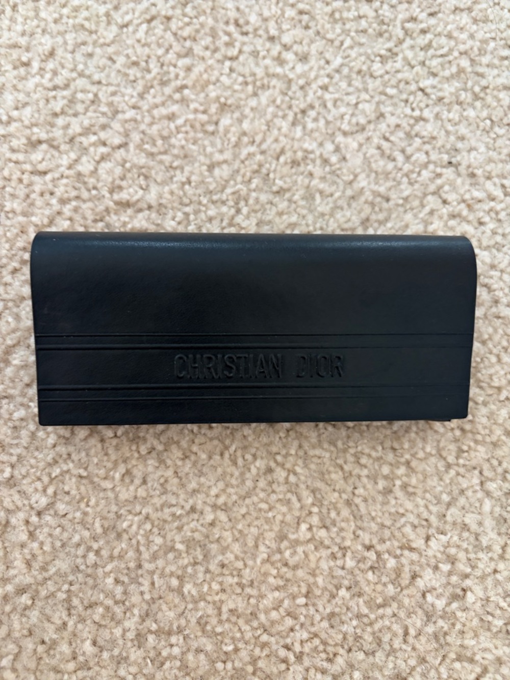Dior Black Embossed Christian Dior Eyeglass Case & wiper
